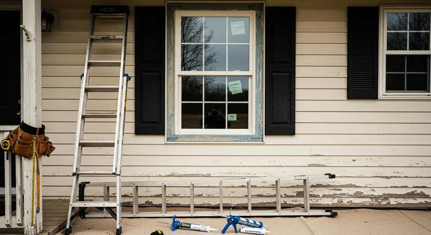 Professional window replacement installation on residential home